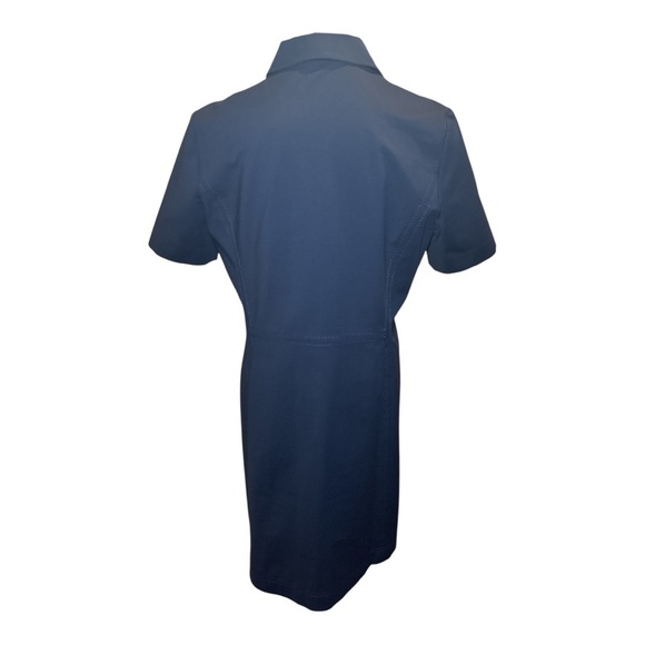 Lafayette 148 New York Kylie Short-Sleeve Navy Shirt Dress Sz 10 Classic Casual - Picture 5 of 13
